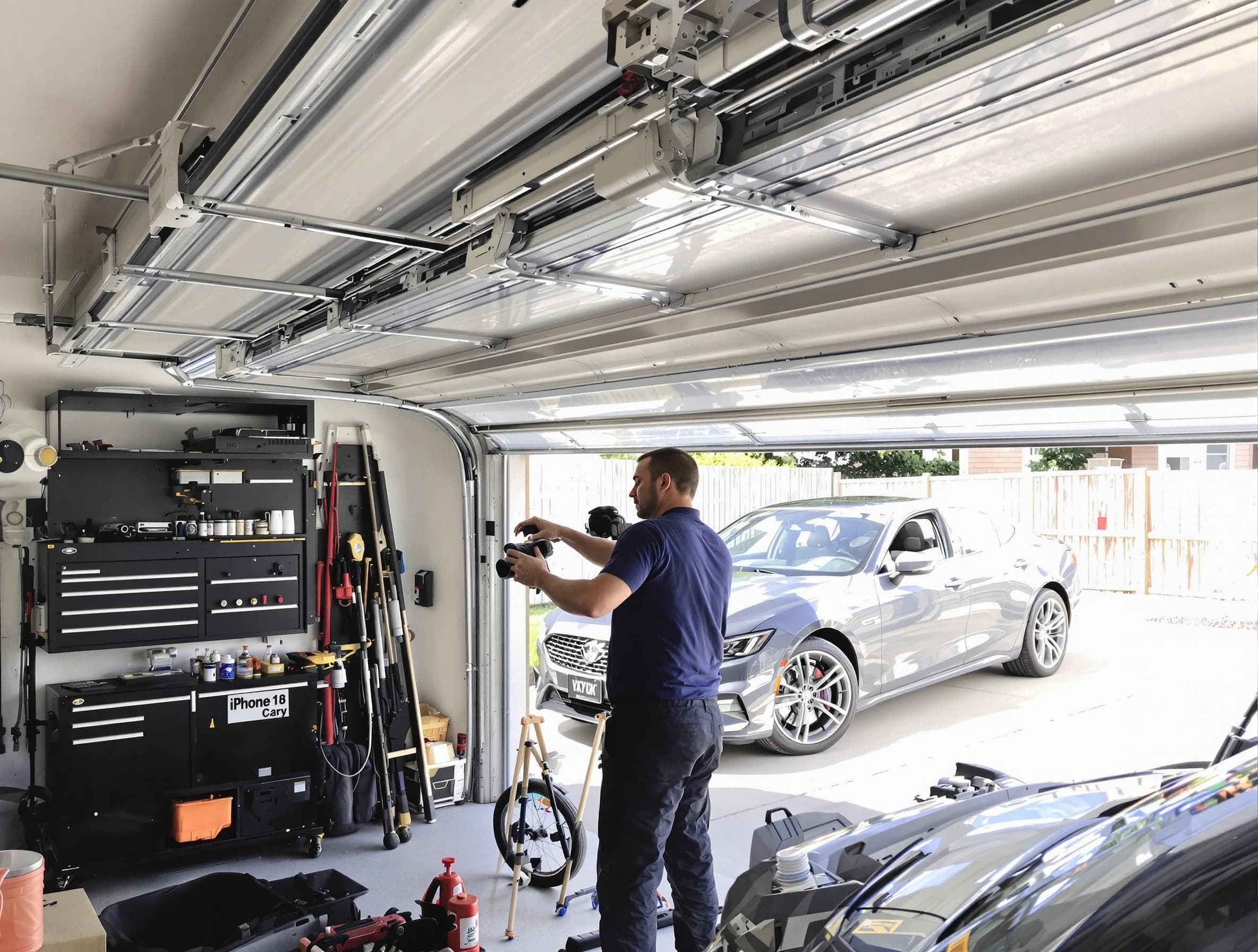 Mapleton Garage Door Repair technician fixing noisy garage door in Mapleton