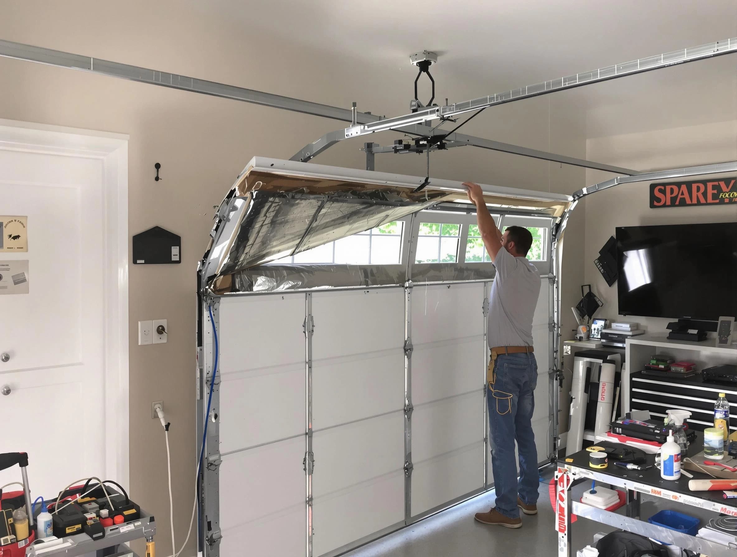 Garage door section replacement by Mapleton Garage Door Repair in Mapleton