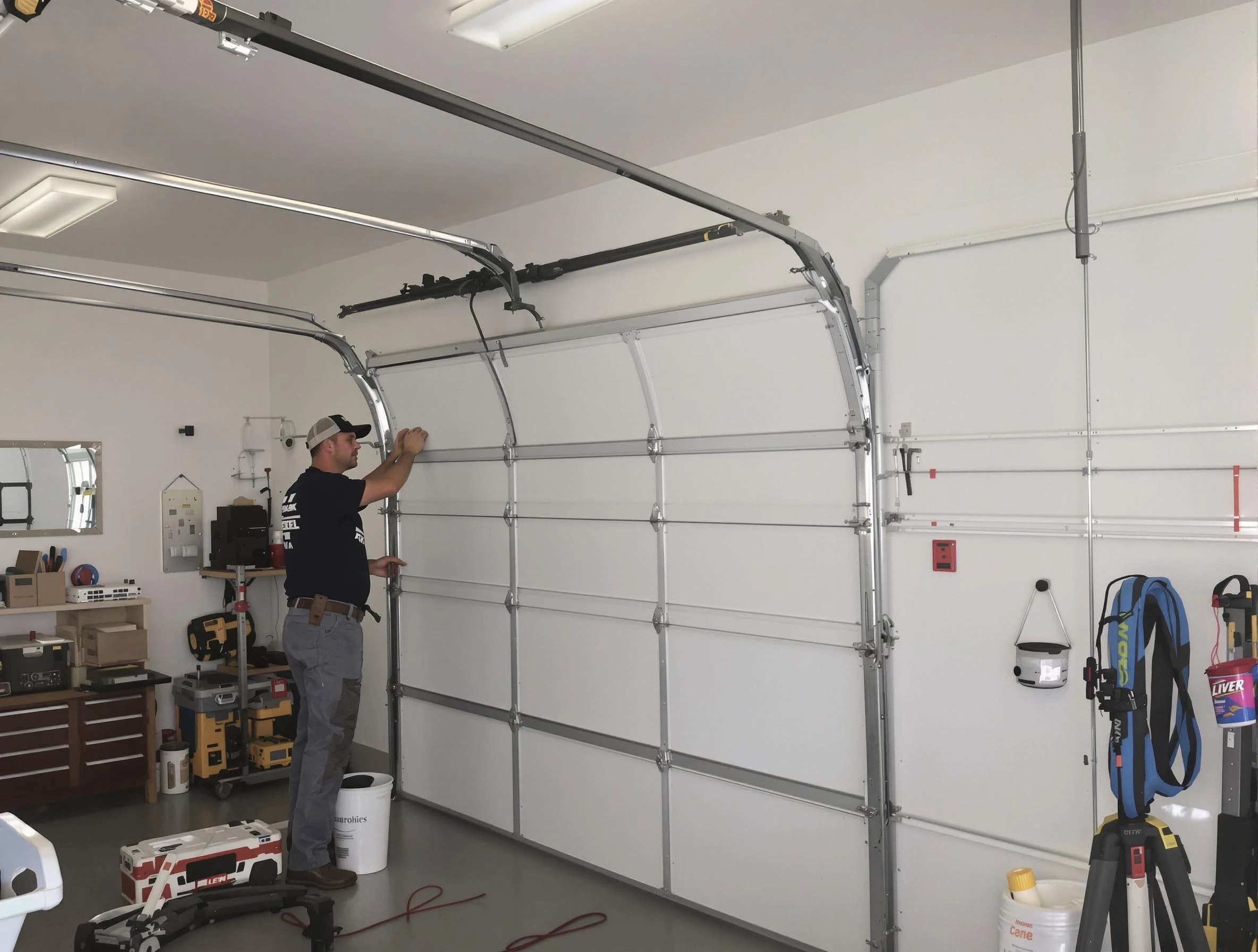 Mapleton Garage Door Repair team installing new garage door in Mapleton