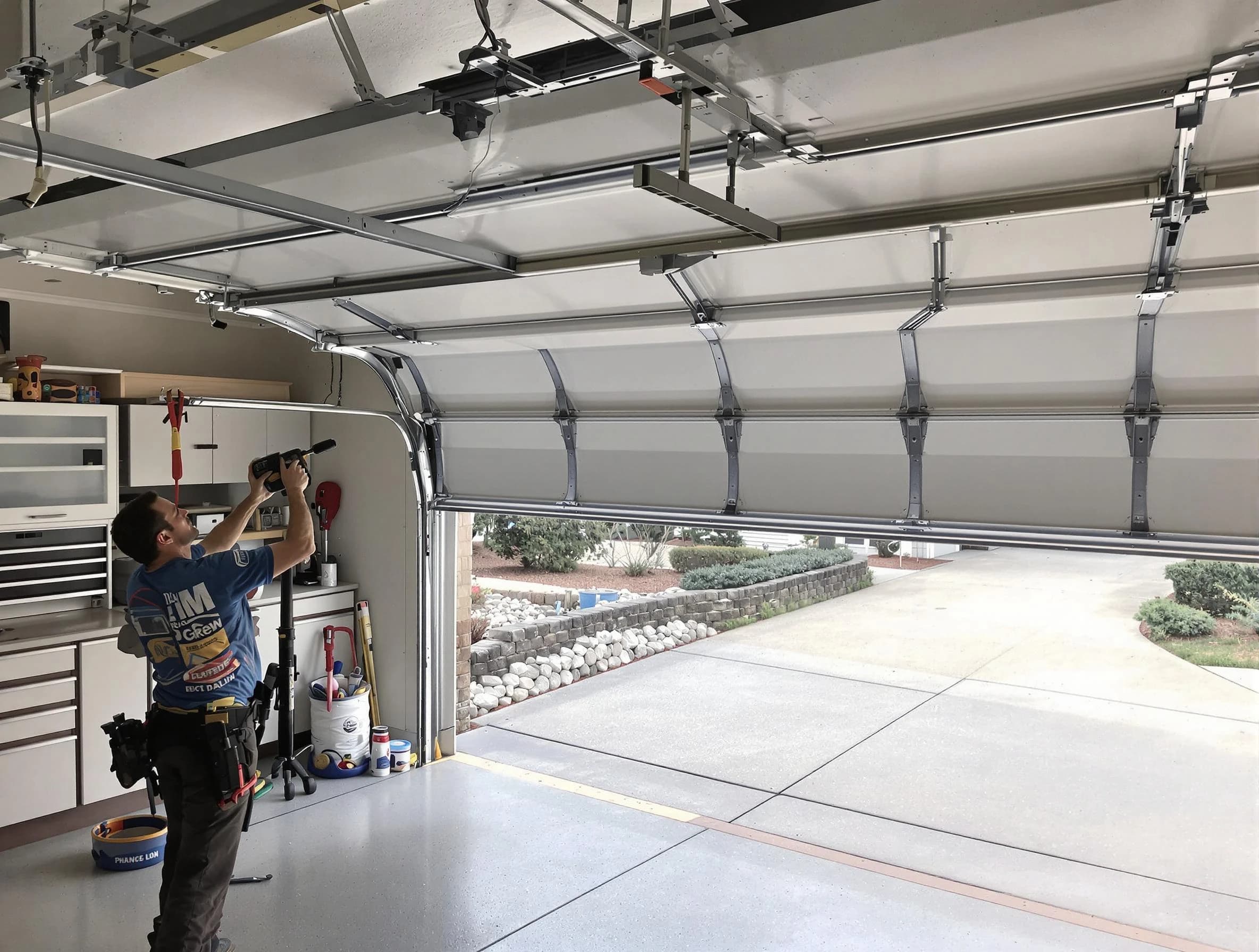 Garage door track repair service by Mapleton Garage Door Repair in Mapleton