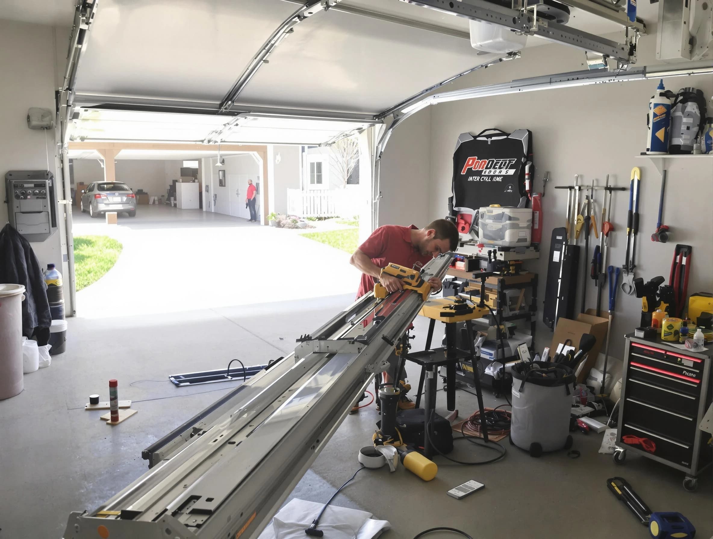 Mapleton Garage Door Repair expert performing track repair in Mapleton