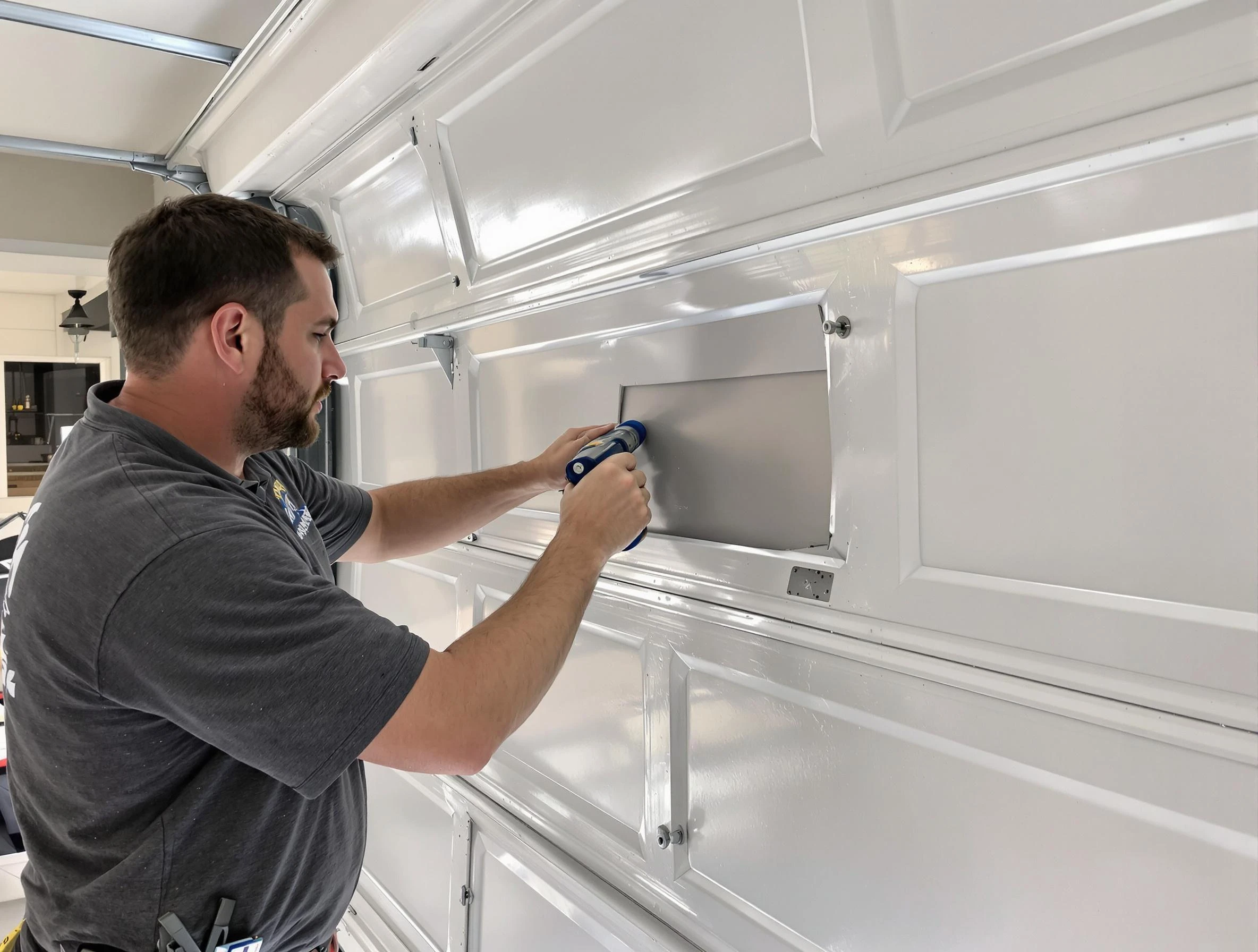 Garage door panel repair by Mapleton Garage Door Repair in Mapleton